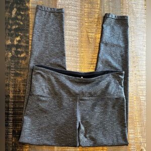 🎀 Womens Active Leggings Tuff Athletics Brand Size Large Gray with Blue & Purple